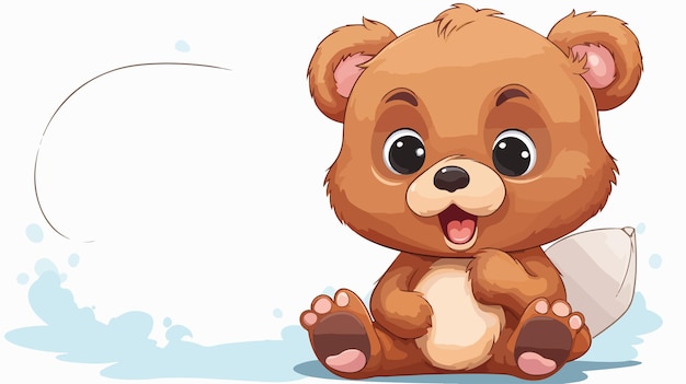 Adorable Cartoon Bear with Speech Bubble for Creative Projects