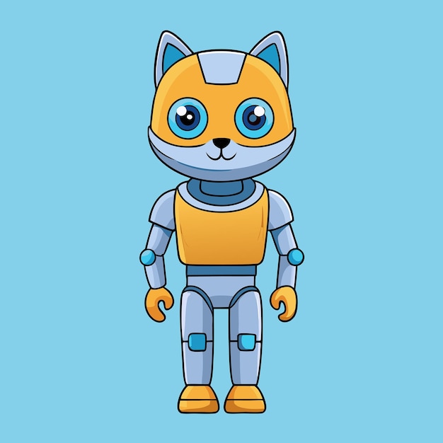 Adorable Cartoon Cat Robot with Charming Stand