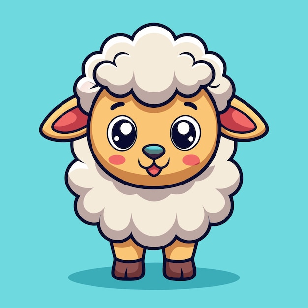 Adorable Cartoon Character Depicting a Cute Baby Sheep Animal