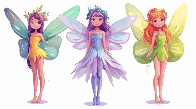 Vector adorable cartoon fairy standing in a charming pose