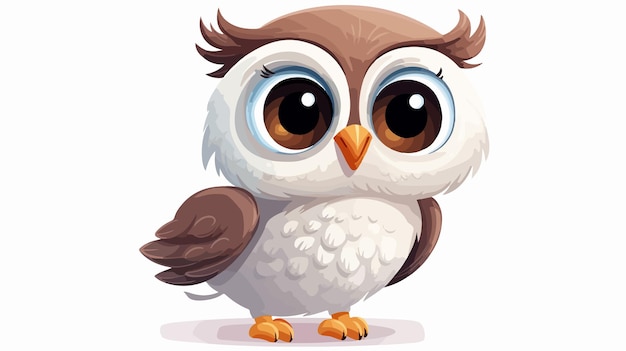 Vector adorable cartoon owl illustration on white background