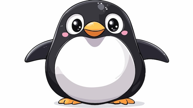 Vector adorable cartoon penguin squishmallow coloring page for kids