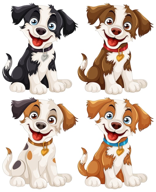 Adorable Cartoon Puppy Collection