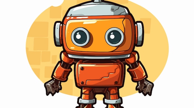 Adorable Cartoon Robot Sticker with Cute Malfunctioning Design