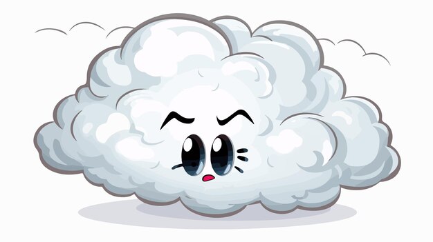 Vector adorable cartoon thunder cloud sticker