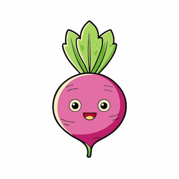 Vector adorable cartoon vector illustration of a turnip vegetable character