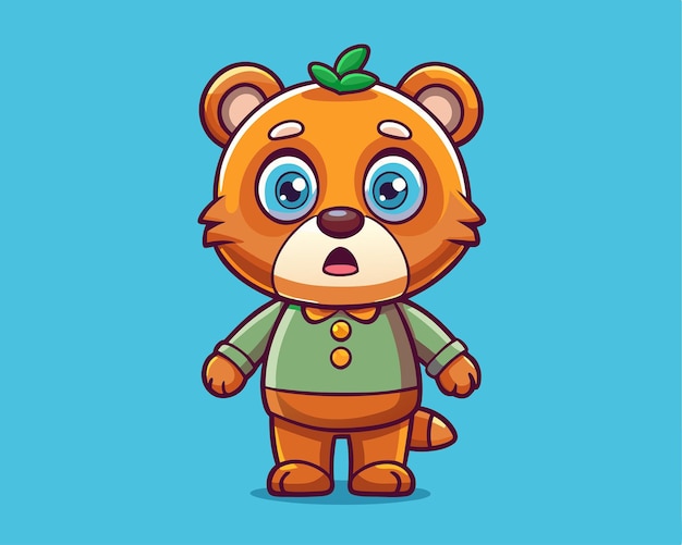 Vector adorable cartoon vector image of a perplexed bear featuring confused expression