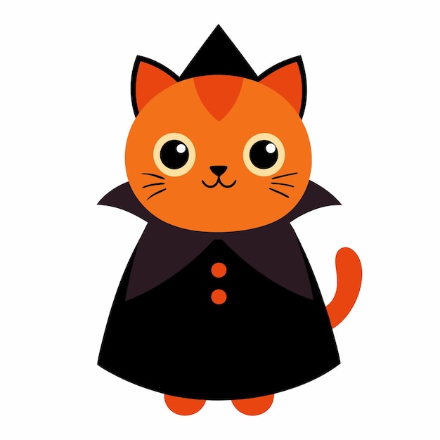 Adorable Cat Halloween Costume Vector