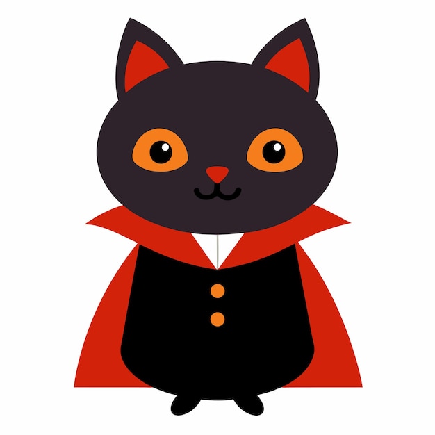 Adorable Cat Halloween Costume Vector