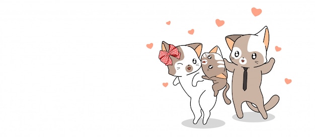 Adorable cats illustration