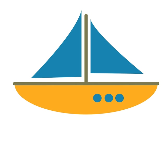 Adorable Children's Style Boat Vector Illustration Perfect for Your Creative Projects