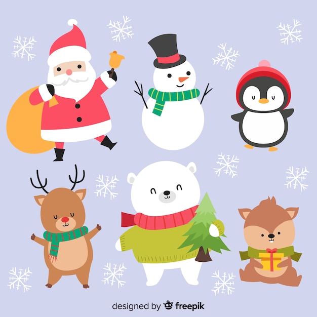 Adorable christmas characters collection