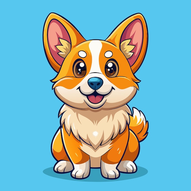 Vector adorable collection of cute corgi cartoon character illustrations