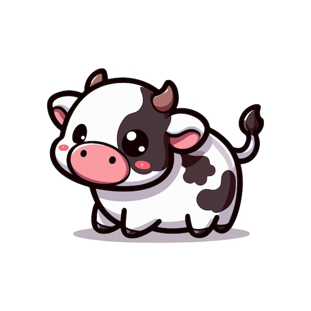 a adorable cow cartoon vector illustration