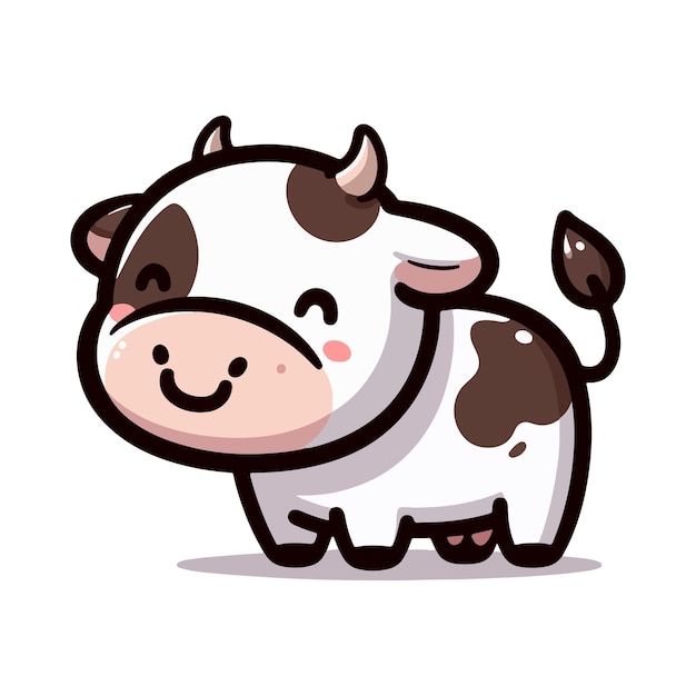 a adorable cow cartoon vector illustration