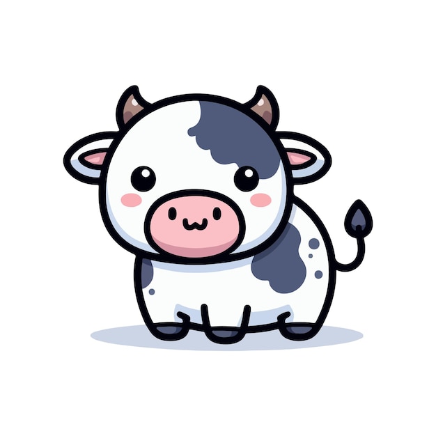 a adorable cow cartoon vector illustration