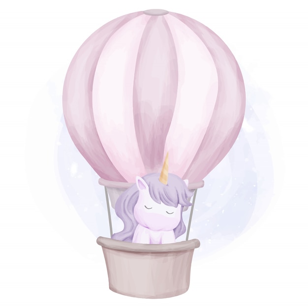 Adorable Cute Animal Unicorn Hot Air Balloon