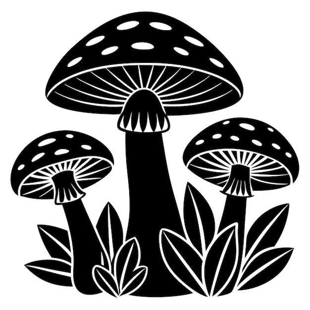 An adorable Cute mushroom coloring page in vector illustration