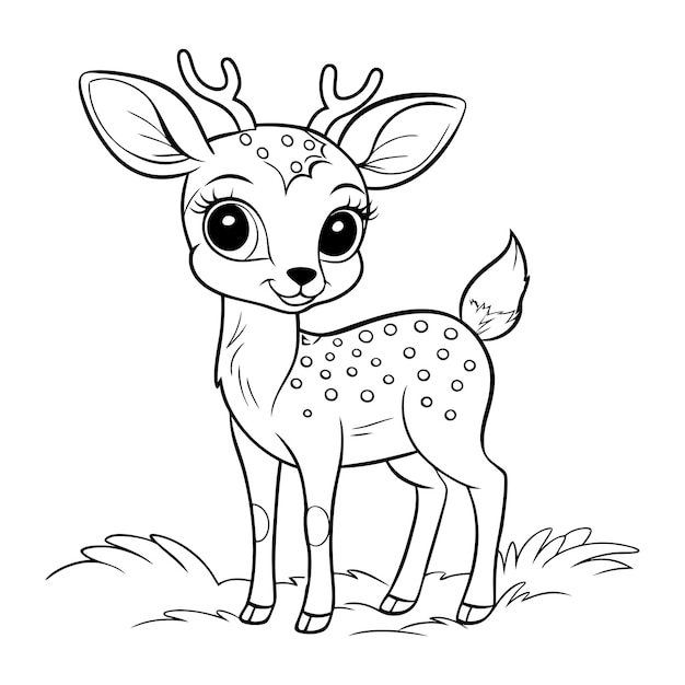 Adorable deer outline vector illustration perfect for nature and animal for themed designs