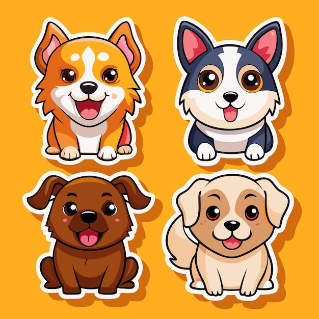 Adorable Dog Stickers Cute Canine Companions for Your Designs