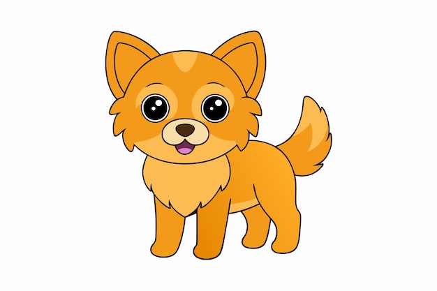 Adorable Dog Vector Illustration Cartoon Line Art Clipart Design