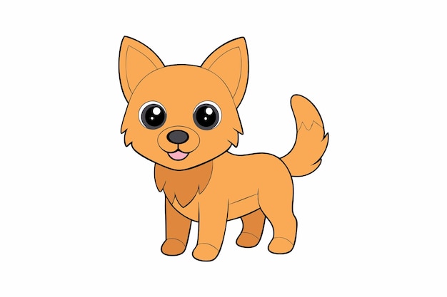 Adorable Dog Vector Illustration Cartoon Line Art Clipart Design