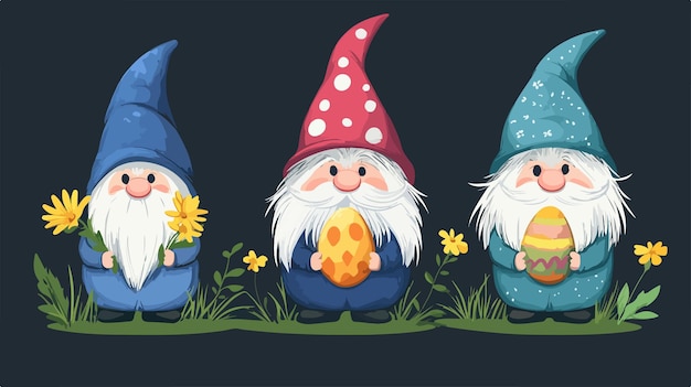 Adorable Easter Gnomes with Various Objects