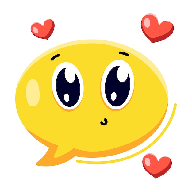 An adorable flat sticker of love chat