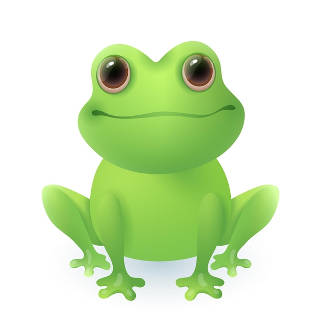 Adorable frog 3d illustration