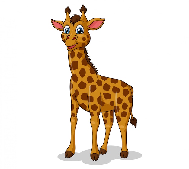 Adorable Giraffe standing-up Cartoon