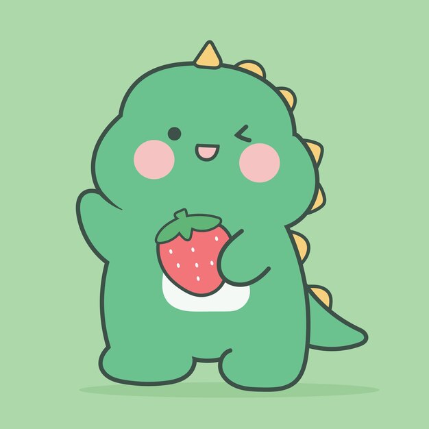 Vector adorable hand drawn baby dinosaur