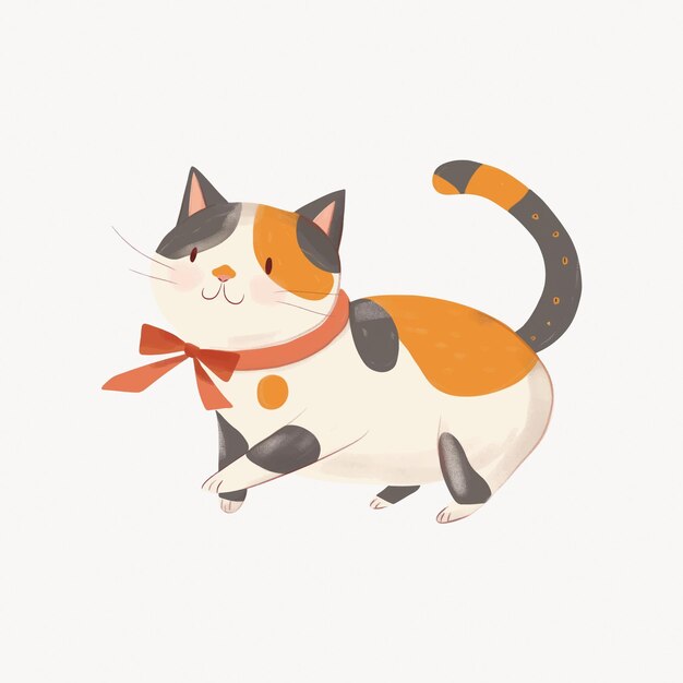 Vector adorable illustrated calico cat