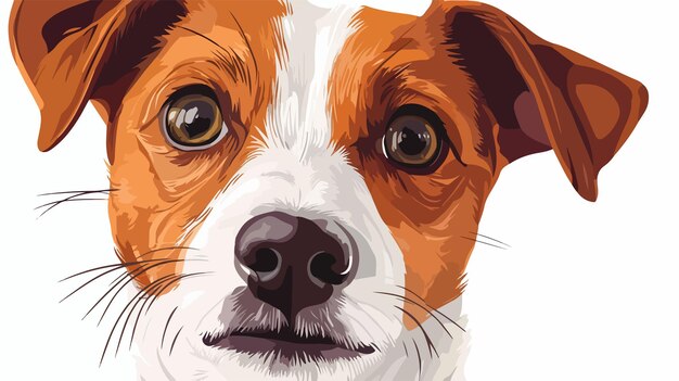 Vector adorable jack russell terrier with expressive eyes