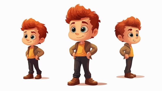 Vector adorable little boy son character cartoon vector illustration