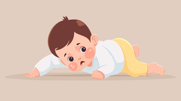 Vector adorable newborn baby sick vector illustration for design projects