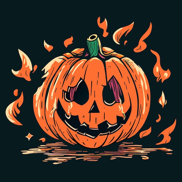 Adorable Pumpkin Ghost Vector Design