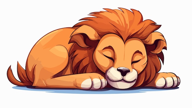 Vector adorable sleeping lion illustration vector stock image