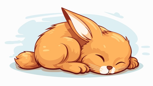 Adorable Sleeping Rabbit Cartoon Illustration