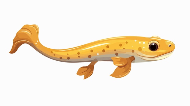 Adorable Tadpole Cartoon Drawing Vector Illustration on White Background