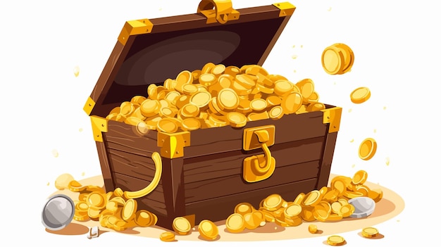 Adorable Treasure Box Overflowing with Gold Playful and Whimsical Concept for Design