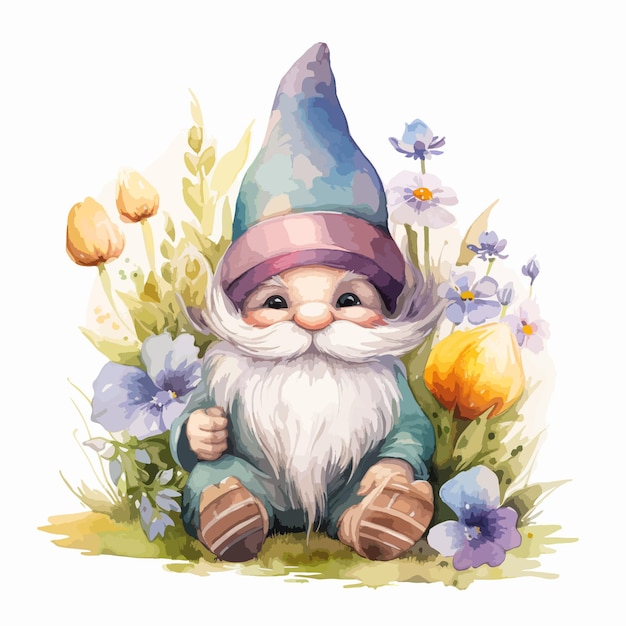 Adorable Watercolor Easter Gnome Illustration for Festive Designs