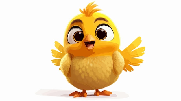 Vector adorable yellow baby chicken chick cartoon mascot