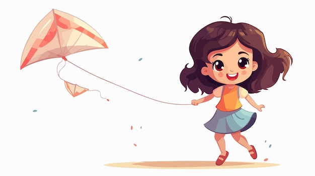 Adorable Young Child Playing with Colorful Kite Icon