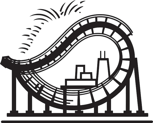 Vector adrenaline inducing roller coaster vector design with rapid loops twists and high speed drops