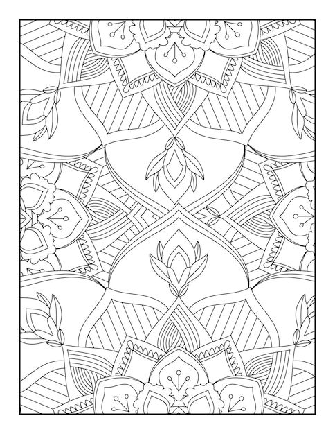 Adult Coloring Page, Floral  Mandala Coloring Page.