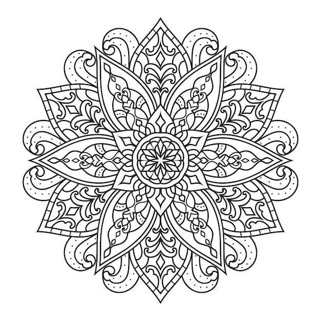 Adult coloring page Mandala.Hand drawn illustration.ornament design for coloring page