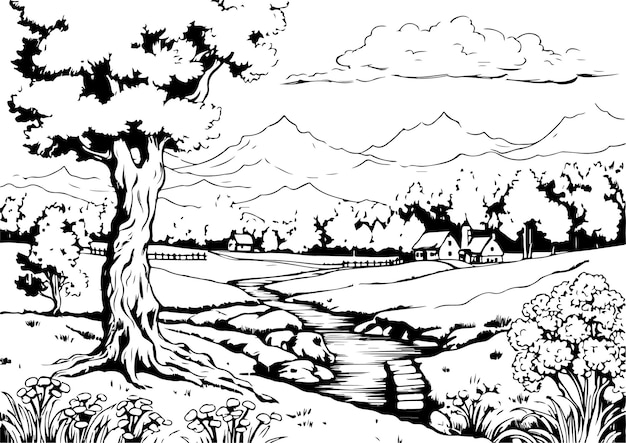 Adult Coloring Pages_Land scape_7