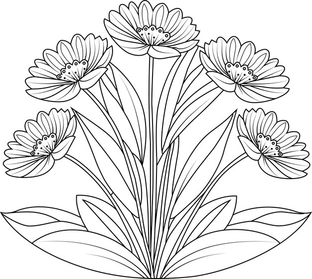 Adult coloring pages with handdrawn floral designs