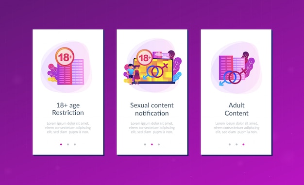 Adult content app interface template.