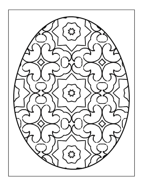 Adults Easter Egg with Flower Pattern coloring page